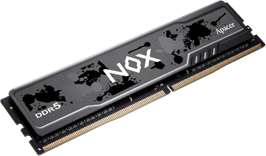 Оперативная память Apacer Nox, DDR5, 16GB (1x16 GB), 5600 MHz, CL40, DIMM, радиатор, серый, черный