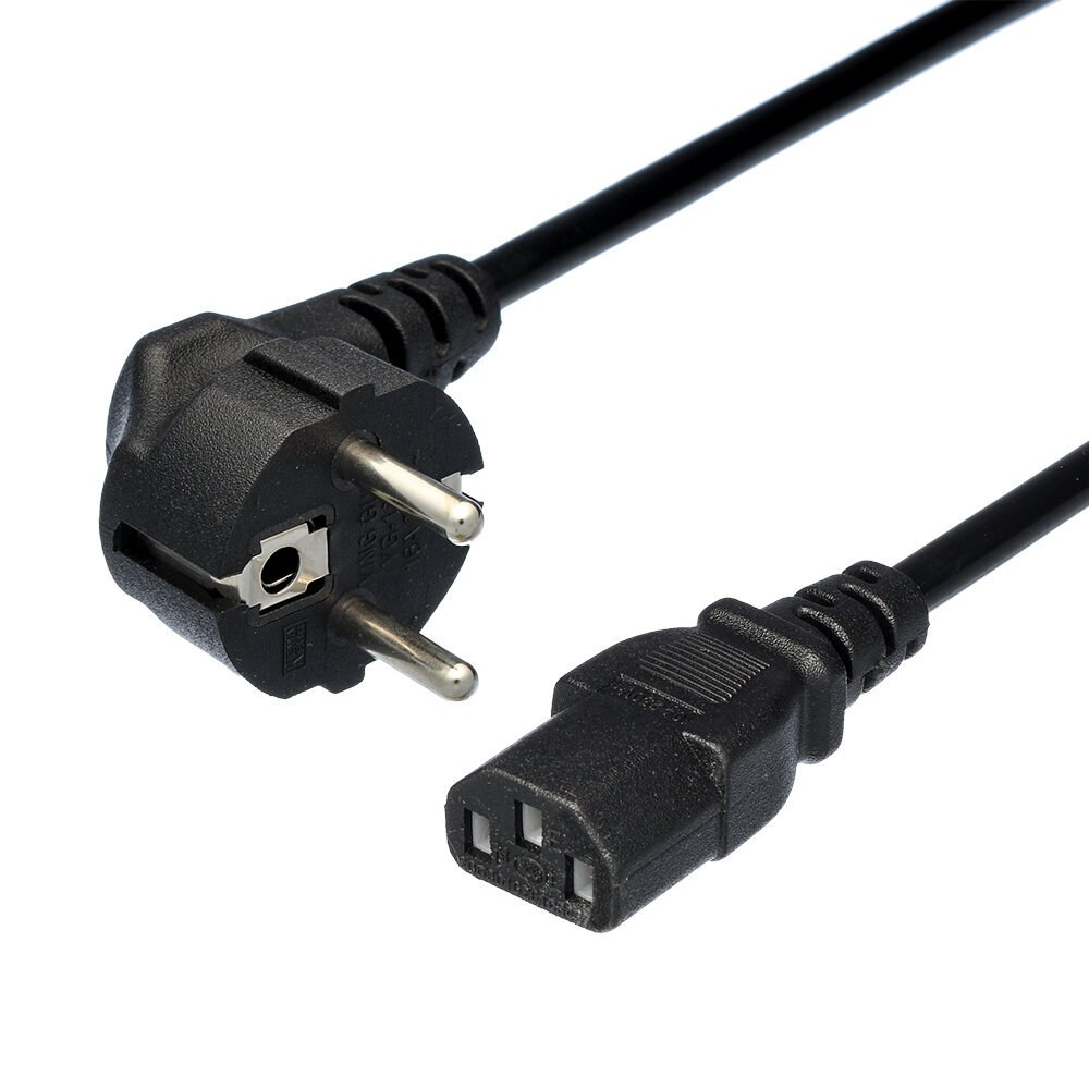 Кабель питания GoPower евровилка CEE 7/7-C13 1.2м ПВХ 0.75мм черный (1/10/200)