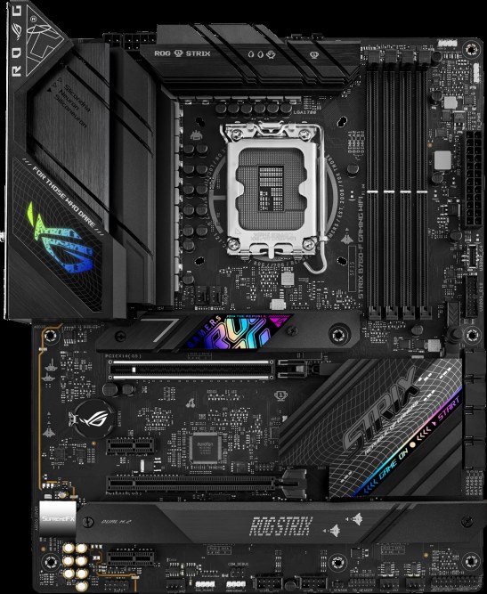 Материнская плата ASUS ROG STRIX B760-F GAMING WIFI, LGA1700, Intel B760, 4xDDR5, 4xSATA, 3xM.2, 2xPCIe x16, 2xPCIe x1, DisplayPort, HDMI, 1x2.5Gb LAN, USB Type-C, 5x3.5 мм, 7.1, ATX