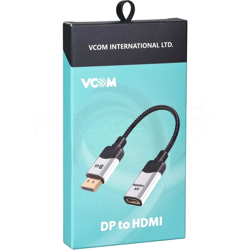 Кабель VCOM DisplayPort TO HDMI 4K 0.15 M CG621M-0.15