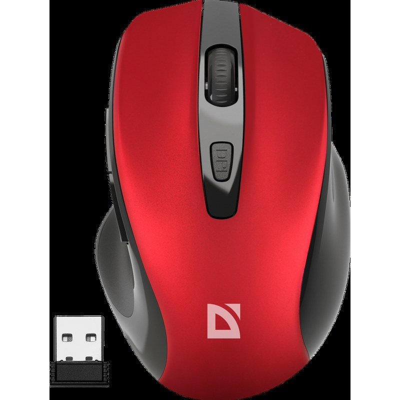 Мышь беспроводная Defender Prime MB-053 красный, 1600 dpi, радиоканал, USB, кнопки - 6