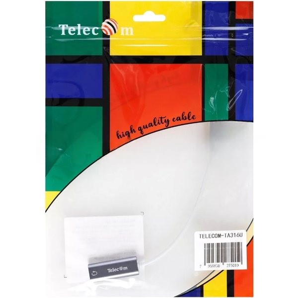 Переходник аудио USB2.0(M)-->3.5мм F (гнездо) Telecom 0.1м