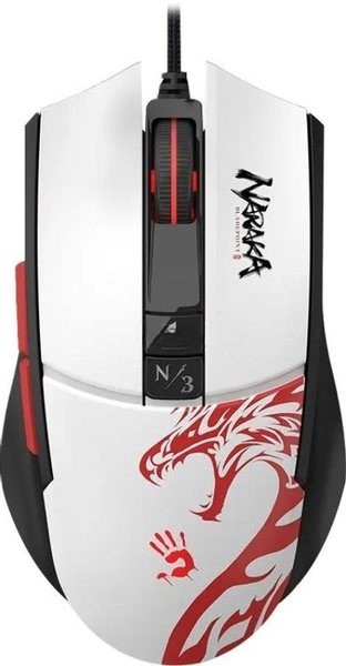 Мышь проводная A4Tech Bloody L65 Max белый, 12000 dpi, USB, кнопки - 7