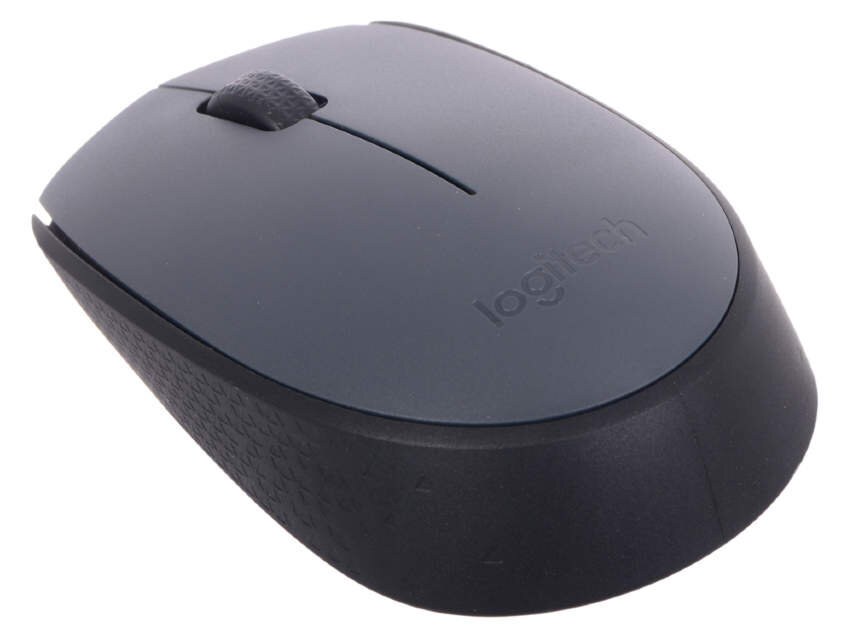 Мышь беспроводная Logitech M170 черный/темно-серый, 1000 dpi, радиоканал, USB, кнопки - 3
