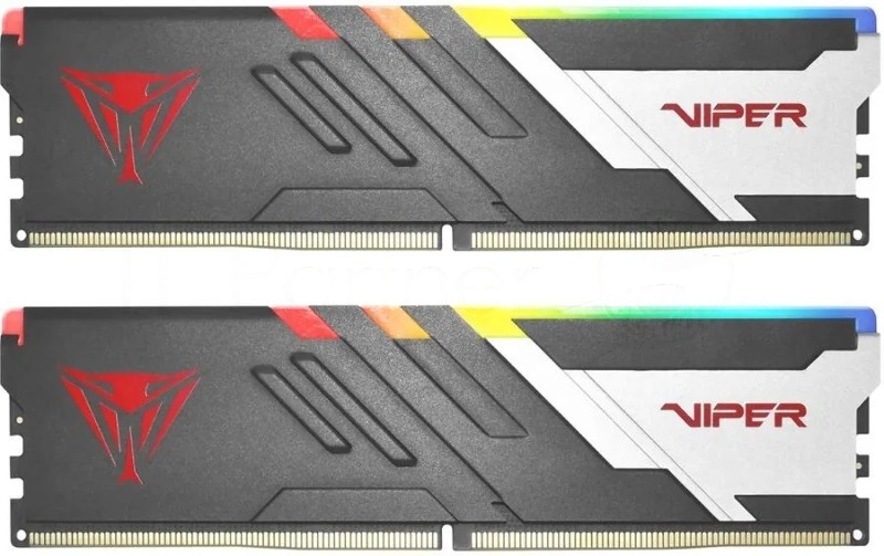 Оперативная память Patriot Viper Venom, DDR5, 32GB (2x16GB), 7400MHz, CL36, DIMM, с радиаторами, RGB, черный