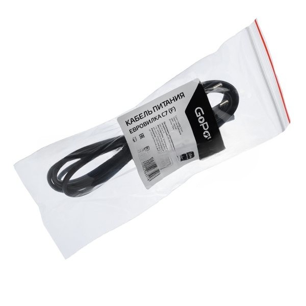 Кабель питания GoPower евровилка-C7 (2-pin) 1.8м ПВХ 0.75мм черный (1/300)