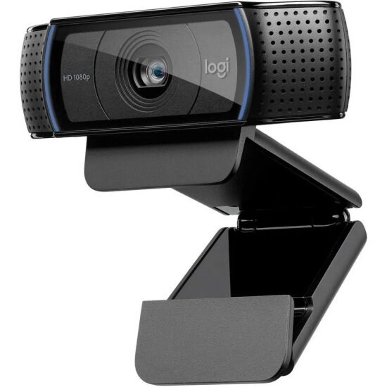 Веб-камера Logitech C920 1920x1080, 30 кадр/с, USB Type-A, микрофон (2 шт, шумоподавление), автоматическая фокусировка, автоосвещение, универсальное крепление