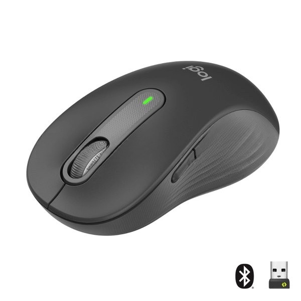 Мышь беспроводная Logitech Signature M650 L графитовый, 4000 dpi, радиоканал, Bluetooth, USB, кнопки - 5