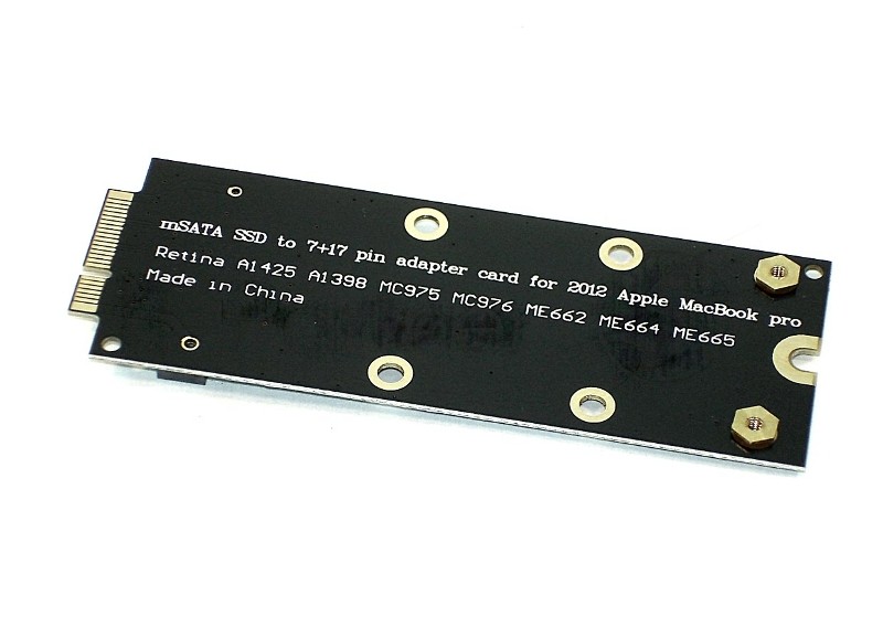 Переходник на SSD mSATA для MacBook Pro 2012-2013гг. A1425; A1398