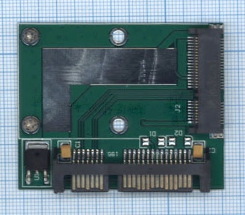 Переходник SSD mSATA на SATA компактный half size