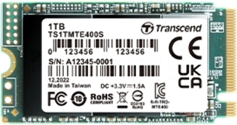 Накопитель SSD 512Gb Transcend MTE400S, 3D TLC NAND, M.2 2242,PCI-E 4x [ R/W - 2000/900 MB/s]