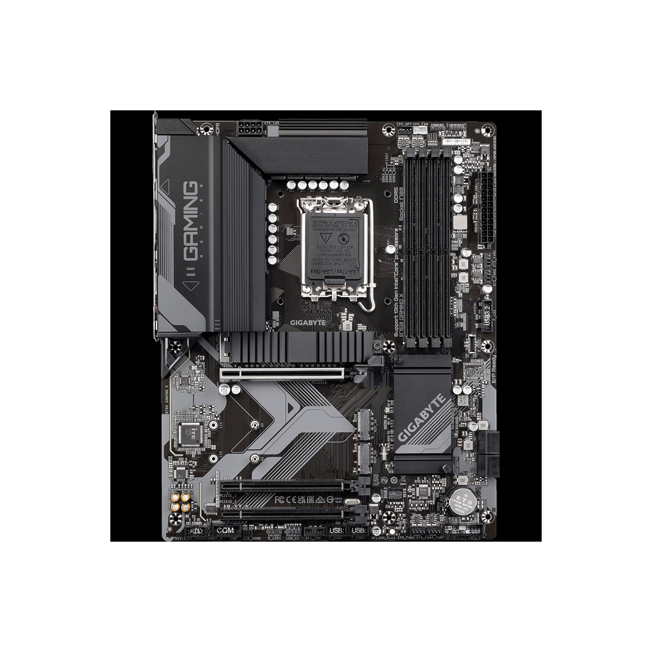 Материнская плата GIGABYTE B760 GAMING X, LGA1700, Intel B760, 4xDDR5, 4xSATA, 3xM.2, 1xPCIe 4.0 x16, DisplayPort, HDMI, 1x2.5Gb LAN, USB Type-C, 6x3.5 мм, 7.1, ATX