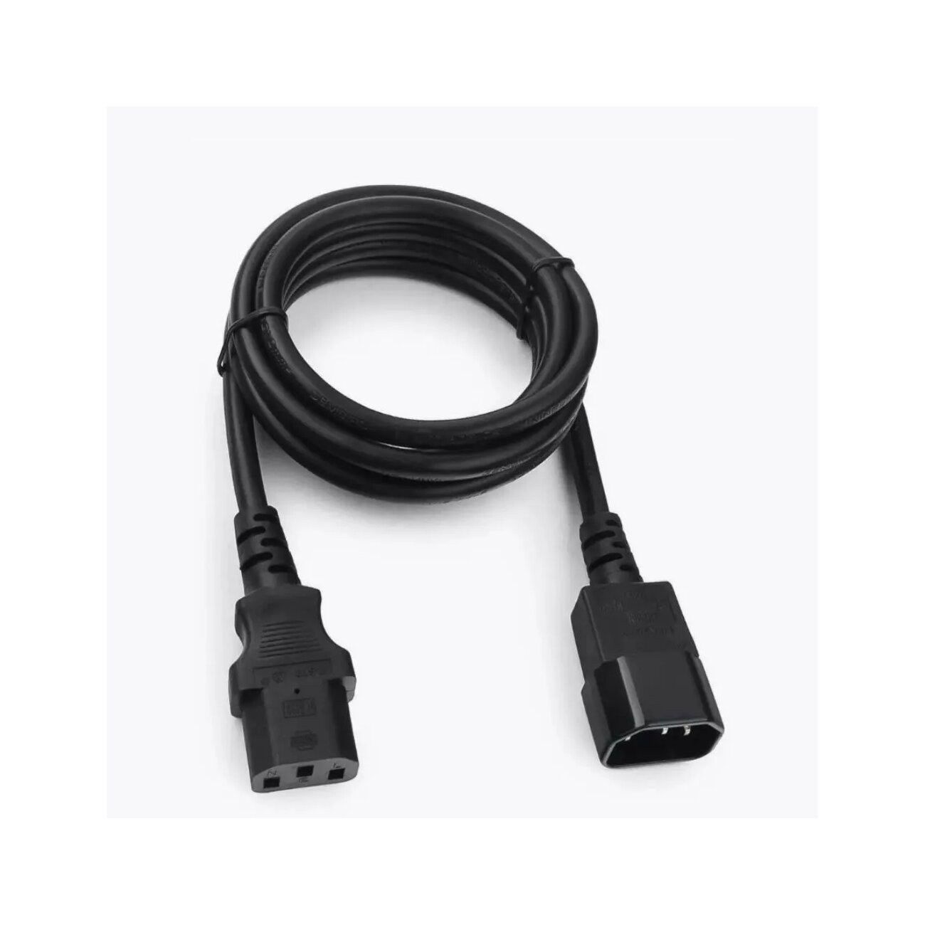 Кабель питания GoPower C14 (m)-C13 (f) 1.8м ПВХ удлинитель черный (1/10/100)