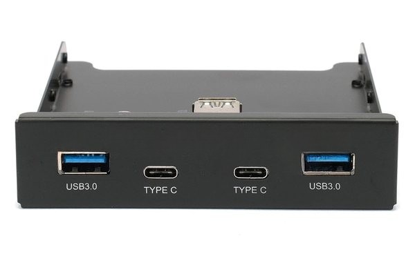 Планка на переднюю панель Gembird FP3.5-USB3-2A2C, USB, 2xUSB-A 3.0 + 2xType-C, 3.5"