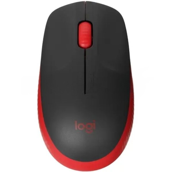 Мышь беспроводная Logitech M190 черный/красный, 1000 dpi, радиоканал, USB, кнопки - 3