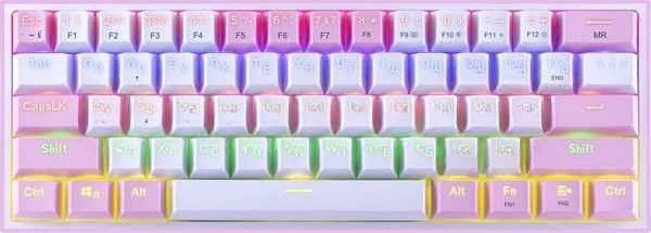 Клавиатура Redragon Fizz проводная, USB Type-A, розовый