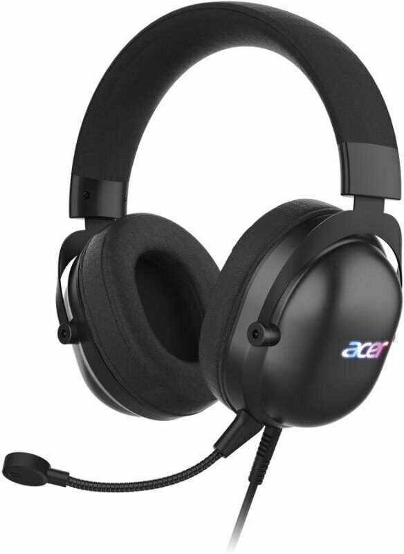 Гарнитура Acer AHW122 чёрный, проводная, USB, подсветка
