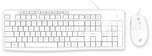 Комплект клавиатура+мышь Oklick S650 проводной, USB, 2000 DPI, белый