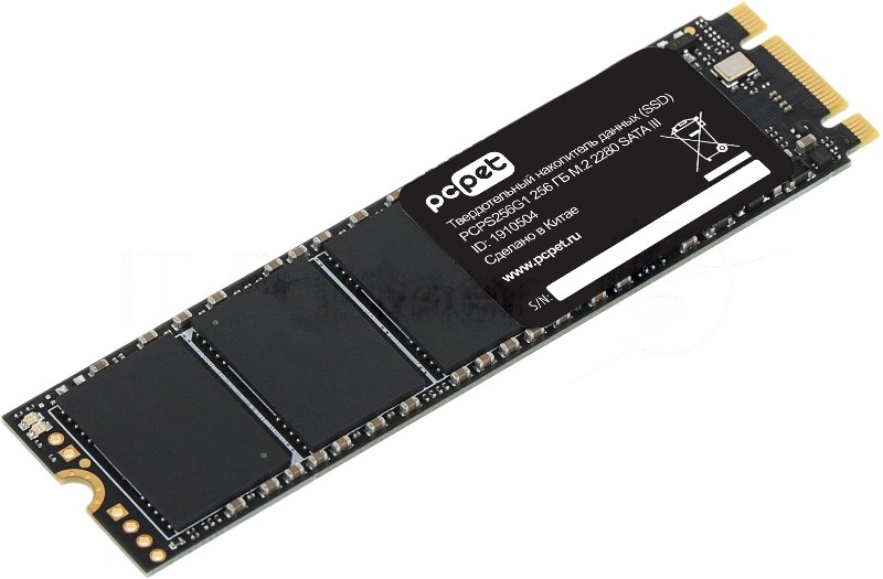 Накопитель SSD PC PET PCPS256G1, 256Gb, SATA-III, M.2 2280, R/W 500/420