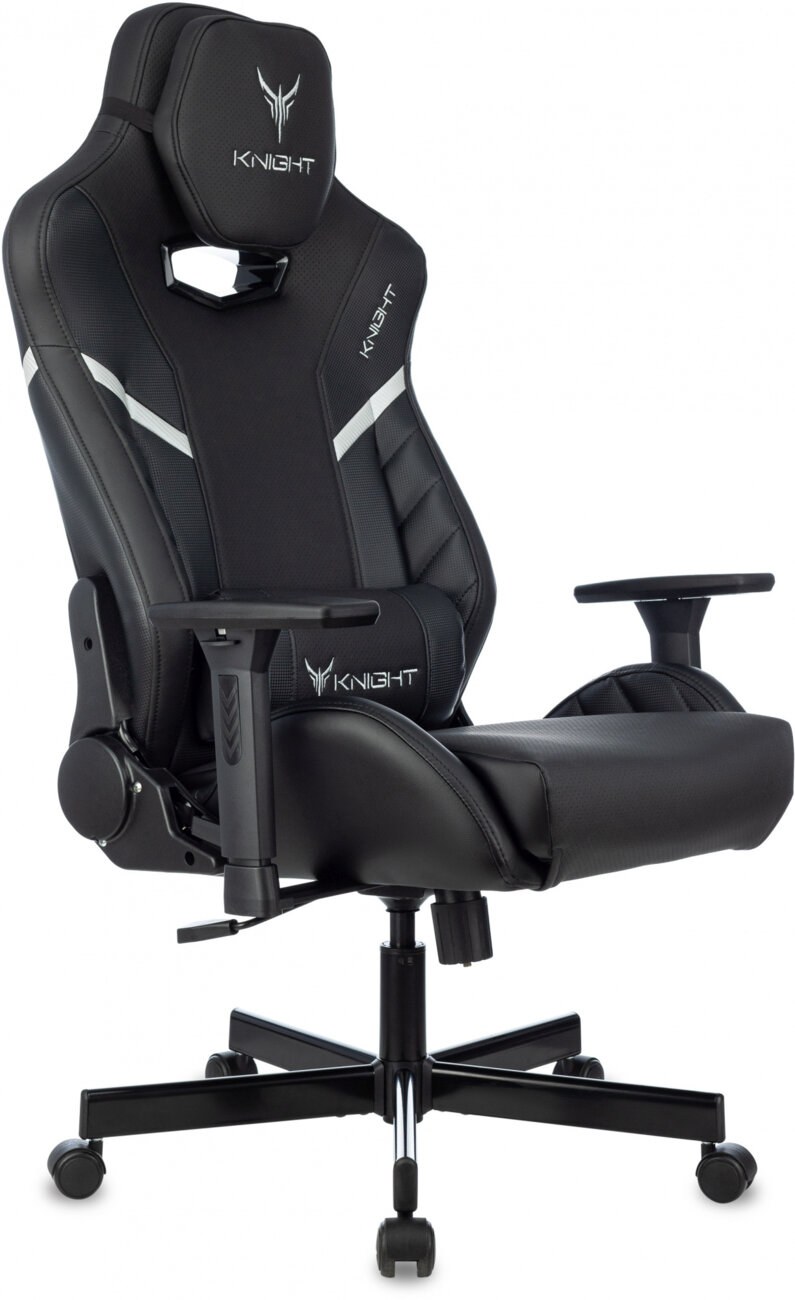Кресло Knight Thunder 5X черный, экокожа, 120 кг, механизм качания