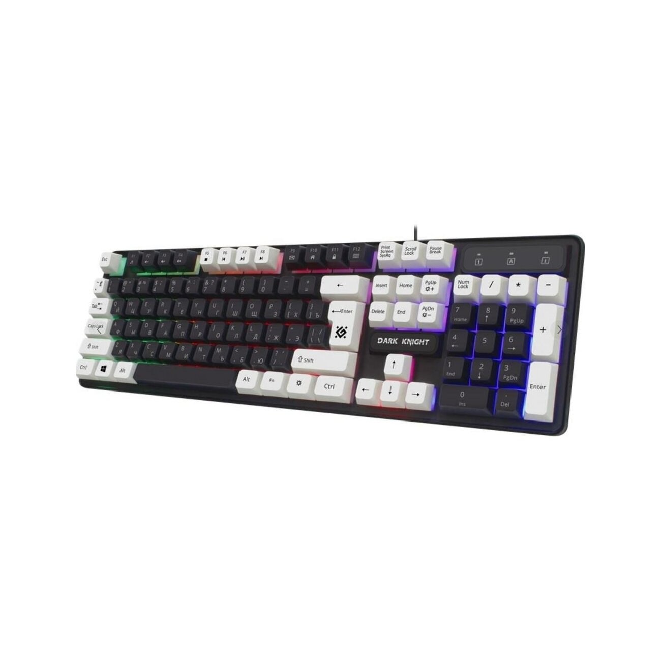 Клавиатура проводная Defender Dark Knight GK-077, USB, черный/белый