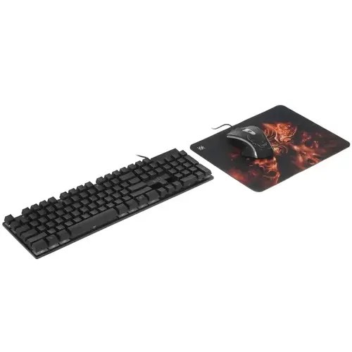 Комплект клавиатура+мышь Defender Aura MKP-117 проводной, USB, 2400 DPI, черный