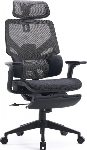 Кресло Cactus CS-CHR-MC01-GYBK серый, сетка, подголовник