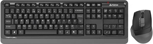 Комплект клавиатура+мышь A4Tech FStyler FG1035 беспроводной, USB, 2000 DPI, чёрный/серый