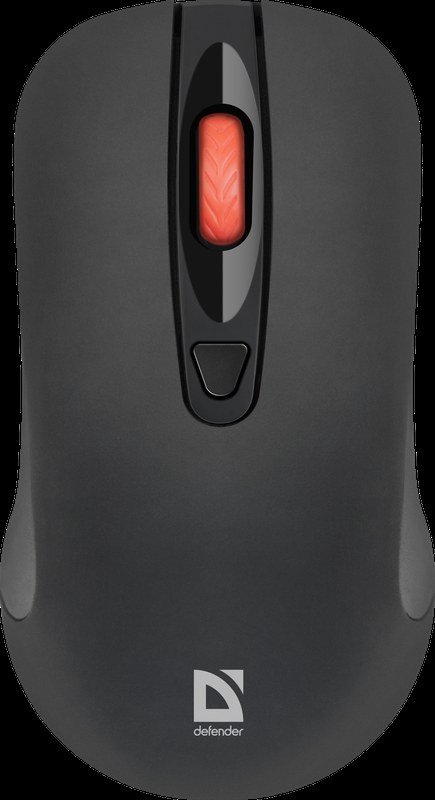 Мышь беспроводная Defender Nexus MS-195 черный, 1600 dpi, радиоканал, USB, кнопки - 4