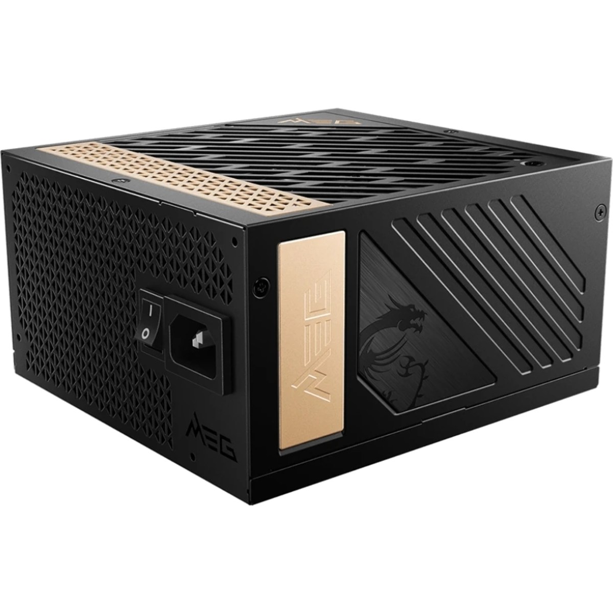 Блок питания MSI MEG Ai1300P (306-7ZP4A11-CE0), 1300Вт, 80 PLUS Platinum, 120мм, модульный, черный/золотой