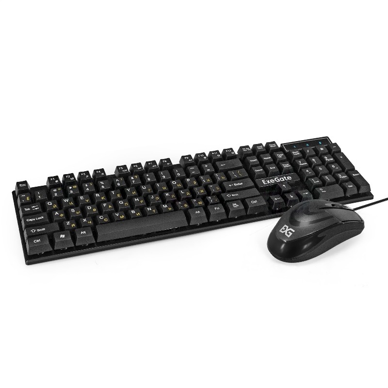Комплект клавиатура+мышь ExeGate Professional Standard Combo MK110 проводной, USB, 1000 DPI, чёрный