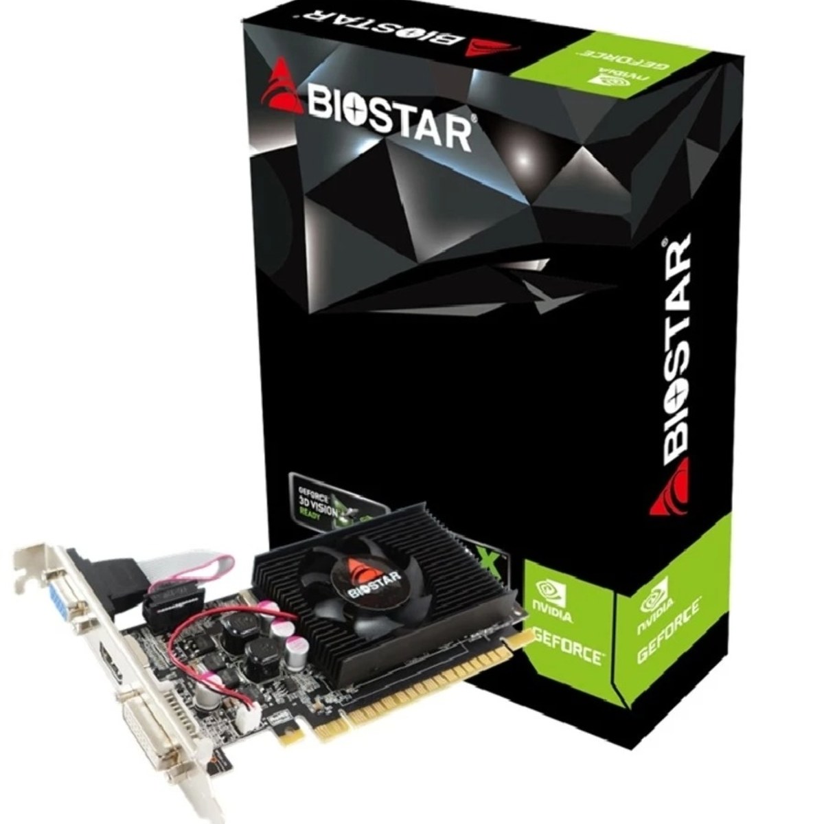 Видеокарта Biostar GeForce GT 610, 2 GB GDDR3, 64 bit, HDMI, DVI-D, VGA, GPU 810 MHz