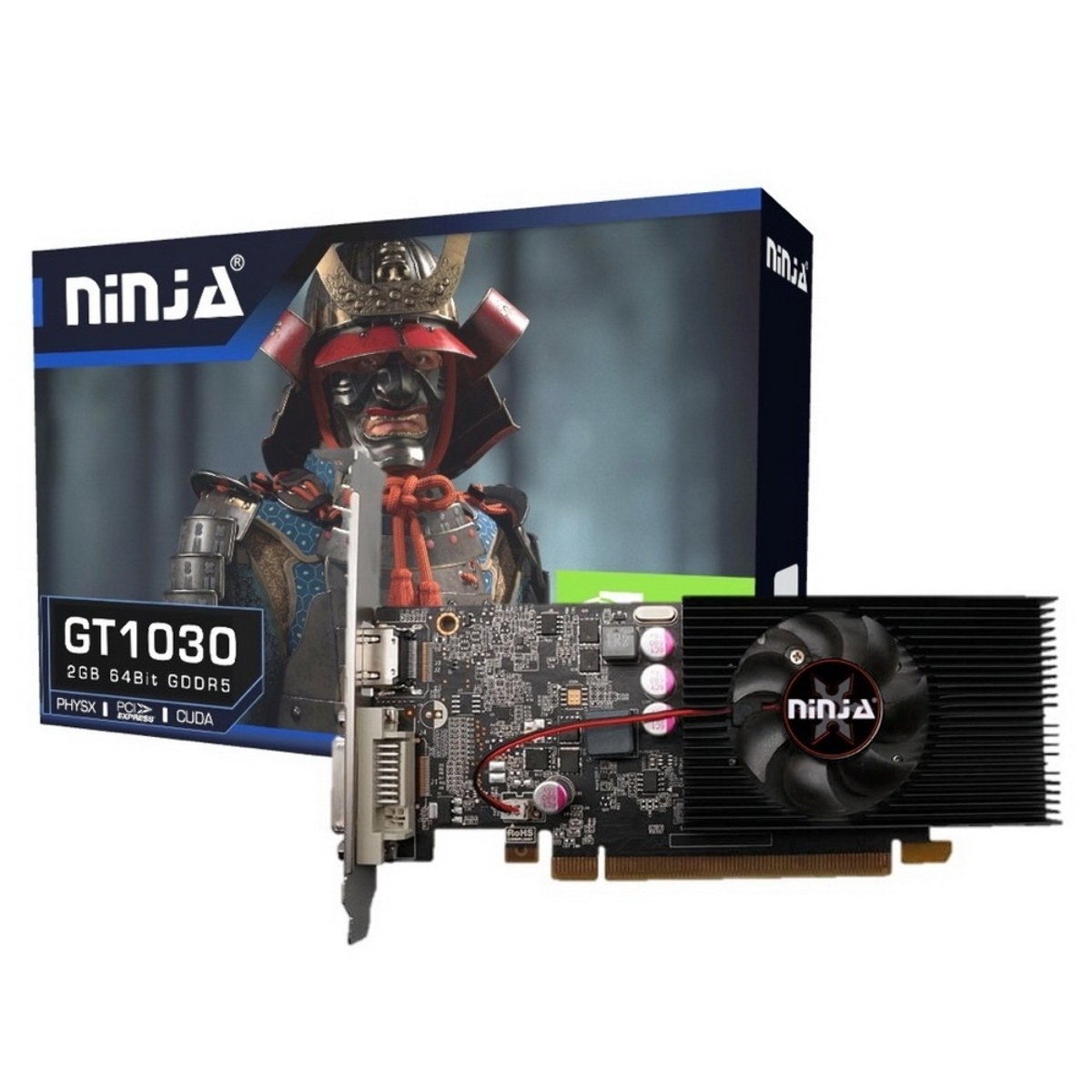 Видеокарта Sinotex Ninja GeForce GT 1030, 2 GB GDDR5, 64 bit, DVI-D, HDMI, GPU 1228 MHz