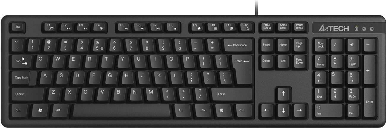 Клавиатура проводная A4Tech KKS-3, USB, черный