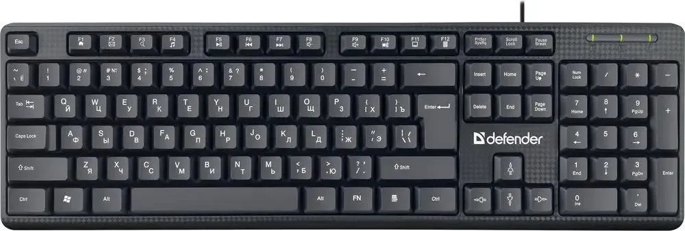Клавиатура проводная Defender Daily HB-162, USB, черный