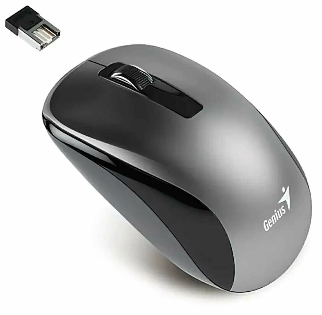 Мышь беспроводная Genius NX-7010 серый, 1200 dpi, радиоканал, USB, кнопки - 3