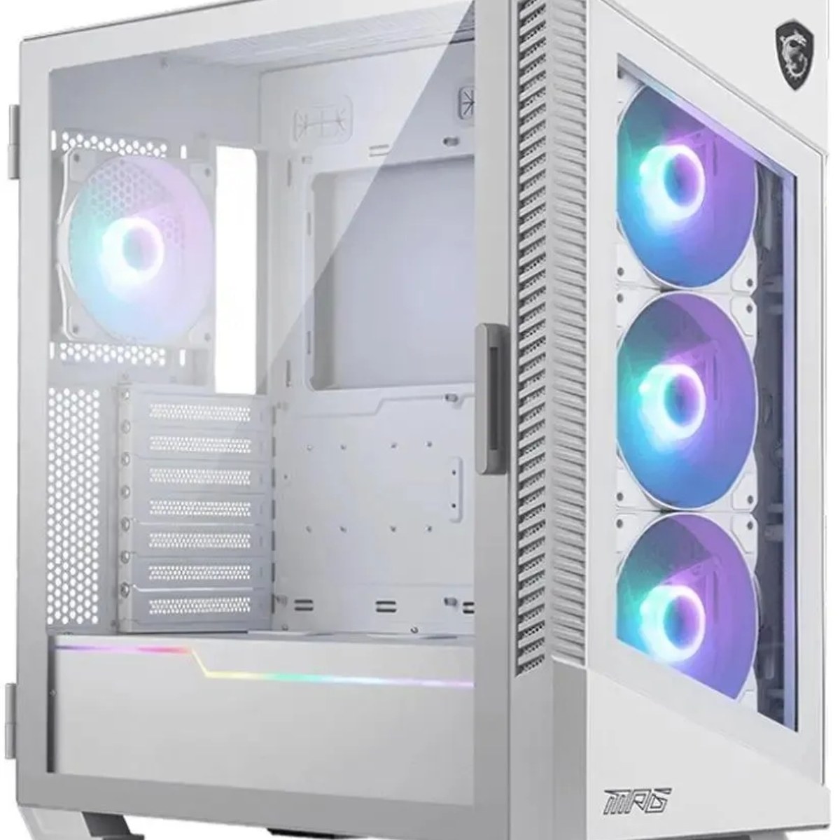 Компьютерный корпус MSI MPG VELOX 100R белый, Global, 2xUSB 3.0, 1xType C, 4x120мм ARGb Fan, ARGb