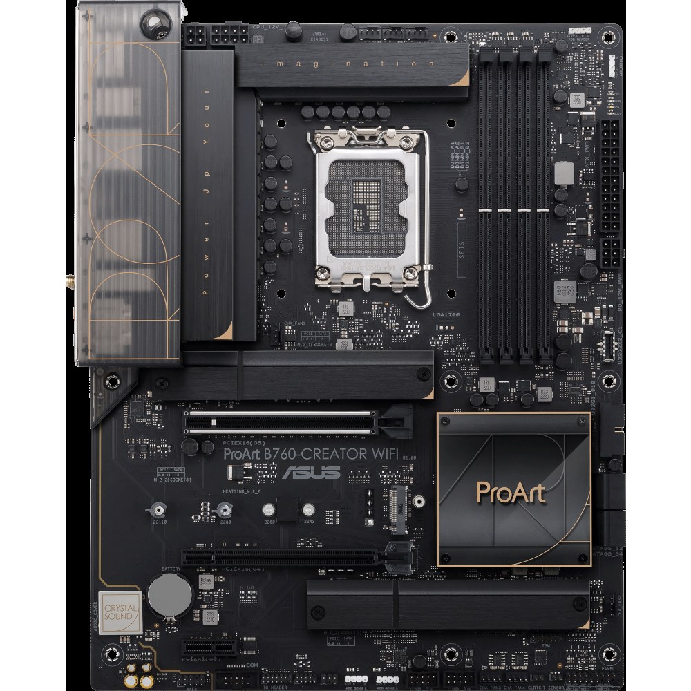 Материнская плата ASUS ProArt B760-CREATOR WIFI, LGA 1700, Intel B760, 4xDDR5, 4xSATA, 3xM.2, 1xPCI-E 5.0 x16, 1xPCI-E 4.0 x4, 1xDP, 1xHDMI, 2x2.5Gb LAN, 4xUSB-A, 1xUSB-C, 5x3.5 мм, 7.1, Standard-ATX