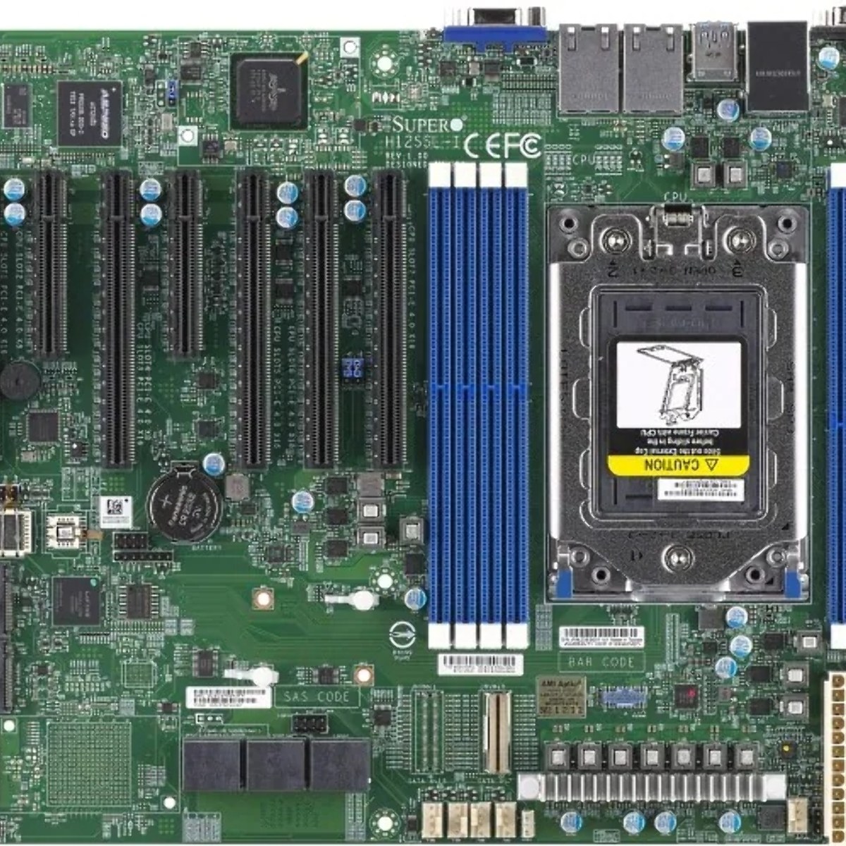 Материнская плата Supermicro H12SSL-I, ATX, 1xSP3 7003/7002 EPYC, 8 DIMM DDR4 R ECC, AST2500,5 PCI-E 4.0 x16 + 2 PCI-E 4.0 x8, 2 M.2 pcie 4.0 NVMEx4 2280/110