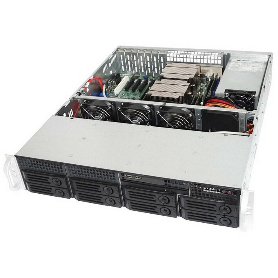 Корпус Ablecom CS-R25-37P, 2U, чёрный, 3 x 80 мм