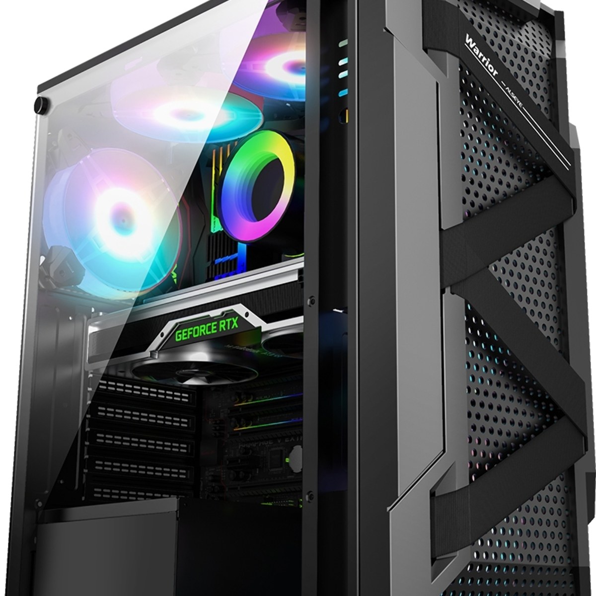 Компьютерный корпус ALSEYE Warrior-B Mini-ITX/Micro ATX/ATX, USB 2.0*2+HD Audio+USB 3.0*1, ";H.D.D.(3.5";)*2pcs+S.S.D(2.5";)*2pcs, 354*185*413мм";