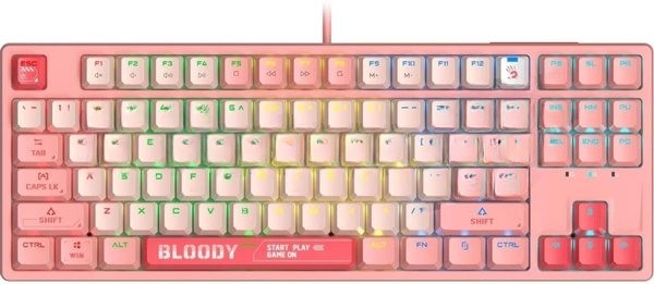 Клавиатура проводная A4Tech Bloody S87 Energy (S87 USB ENERGY PINK) USB розовый