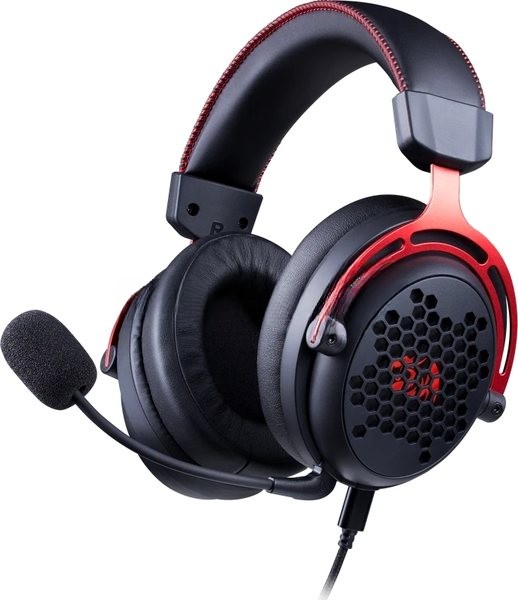 Гарнитура Redragon Diomedes чёрный/красный, проводная, USB / mini jack 3.5 мм