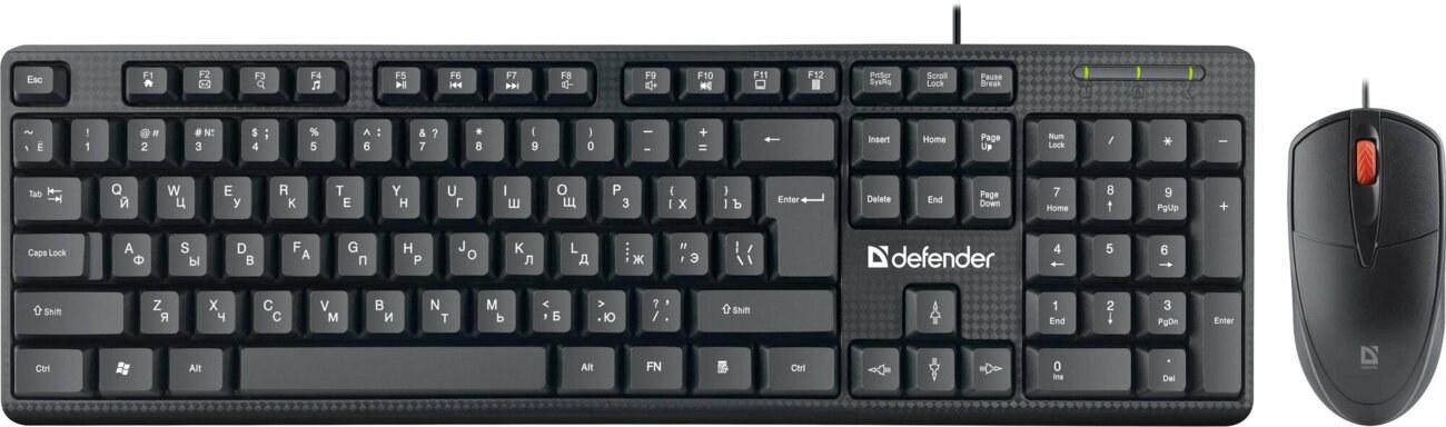 Комплект клавиатура+мышь Defender Line C-511 проводной, USB, 1000 DPI, чёрный