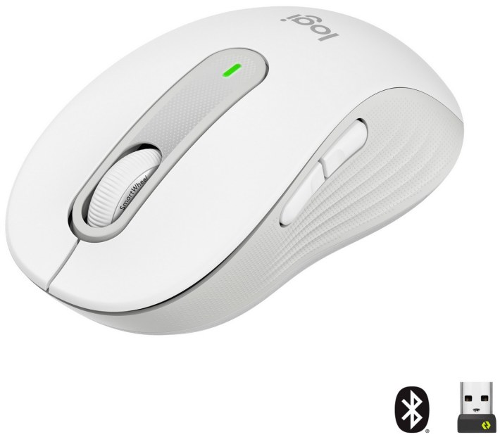 Мышь беспроводная Logitech Signature M650 белый, 4000 dpi, радиоканал, Bluetooth, USB, кнопки - 5