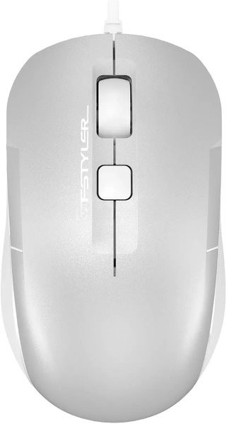 Мышь проводная A4Tech Fstyler FM26 серебристый/белый, 1600 dpi, USB, кнопки - 4