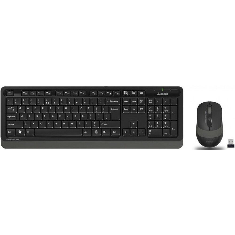 Комплект клавиатура+мышь A4Tech FStyler FG1010S беспроводной, USB, 2000 DPI, чёрный/серый