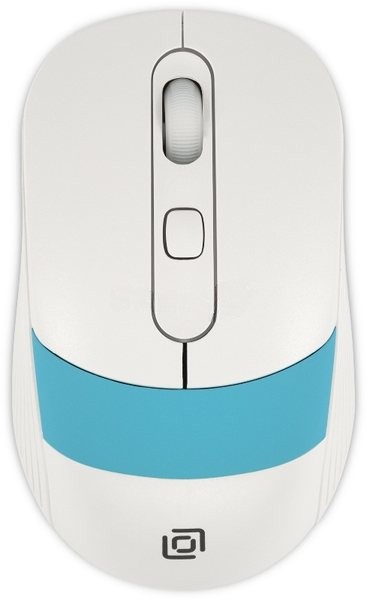 Мышь беспроводная Oklick 310MW белый/синий, 3200 dpi, радиоканал, USB, кнопки - 4