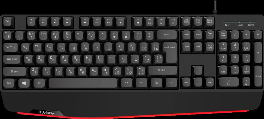 Клавиатура проводная Defender Atom HB-546, USB, черный