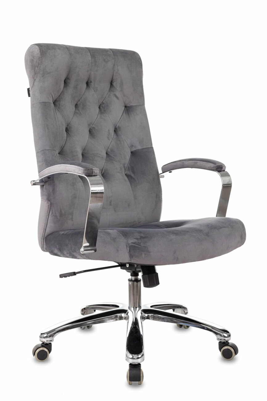 Кресло руководителя Бюрократ T-9928SL Fabric черный Italia Black, крестов. металл хром